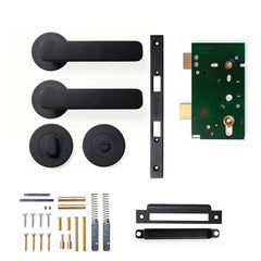Momo Aspen Lever Mortice Privacy Set - Matt Black