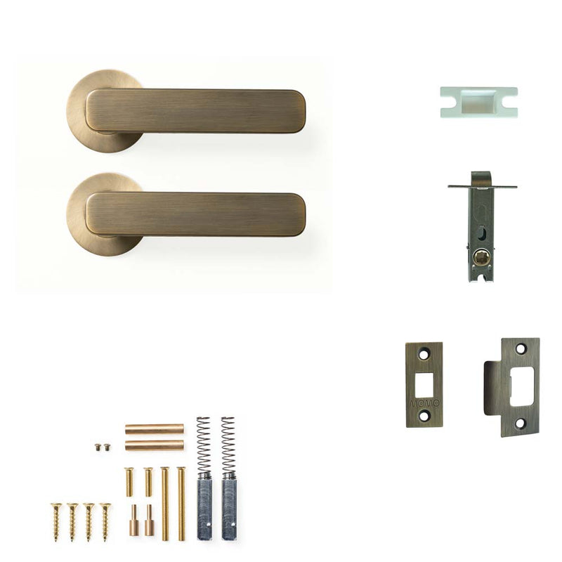 Momo Aspen Lever Tubular Latch Passage Set - Dark Brushed Brass