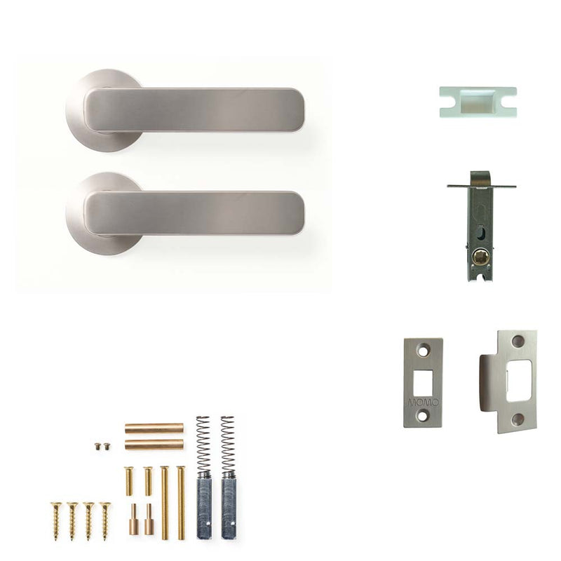 Momo Aspen Lever Tubular Latch Passage Set - Dull Brushed Nickel