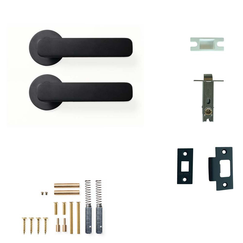Momo Aspen Lever Tubular Latch Passage Set - Matt Black
