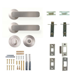 Momo Aspen Lever Tubular Latch Privacy Set - Dull Brushed Nickel