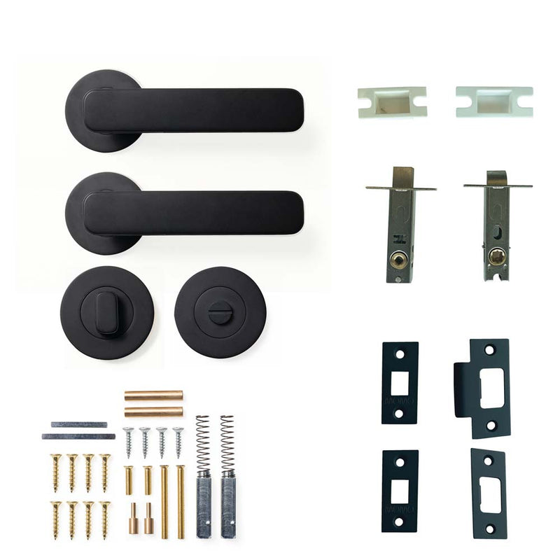 Momo Aspen Lever Tubular Latch Privacy Set - Matt Black