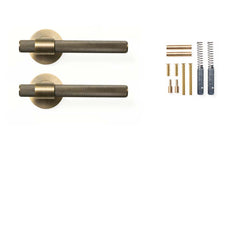 Momo Belgravia Knurled Lever Handle Set Dark Brushed Brass