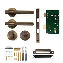Momo Belgravia Knurled Lever Mortice Privacy Set - Bronze