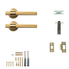Momo Belgravia Knurled Lever Tubular Latch Passage Set - Brushed Sat