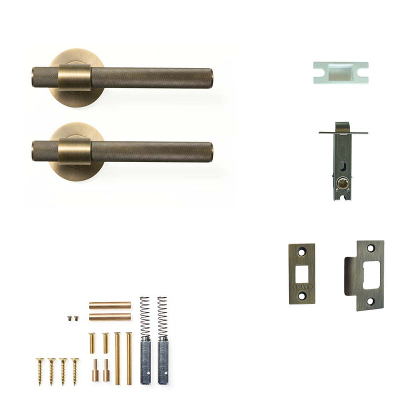Momo Belgravia Knurled Lever Tubular Latch Passage Set - Dark Brushe
