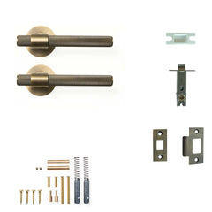 Momo Belgravia Knurled Lever Tubular Latch Passage Set - Dark Brushe