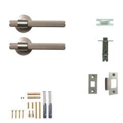 Momo Belgravia Knurled Lever Tubular Latch Passage Set - Dull Brushe