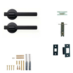 Momo Belgravia Knurled Lever Tubular Latch Passage Set - Matt Black