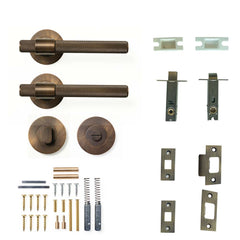 Momo Belgravia Knurled Lever Tubular Latch Privacy Set - Bronze