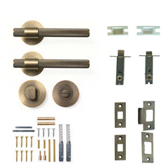 Momo Belgravia Knurled Lever Tubular Latch Privacy Set - Dark Brushe