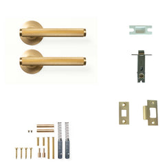 Momo Bellevue Knurled Lever Tubular Latch Passage Set - Brushed Sati
