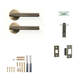 Momo Bellevue Knurled Lever Tubular Latch Passage Set - Dark Brushed