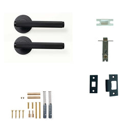 Momo Bellevue Knurled Lever Tubular Latch Passage Set - Matt Black
