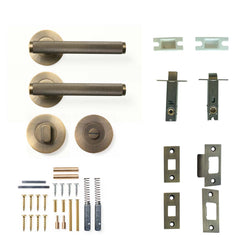 Momo Bellevue Knurled Lever Tubular Latch Privacy Set - Dark Brushed