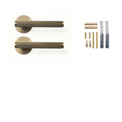 Momo Bellevue Lined Lever Handle Set Dark Brushed Brass