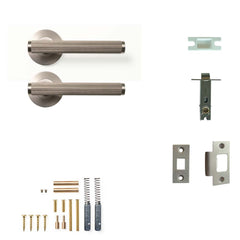 Momo Bellevue Lined Lever Tubular Latch Passage Set - Dull Brushed N