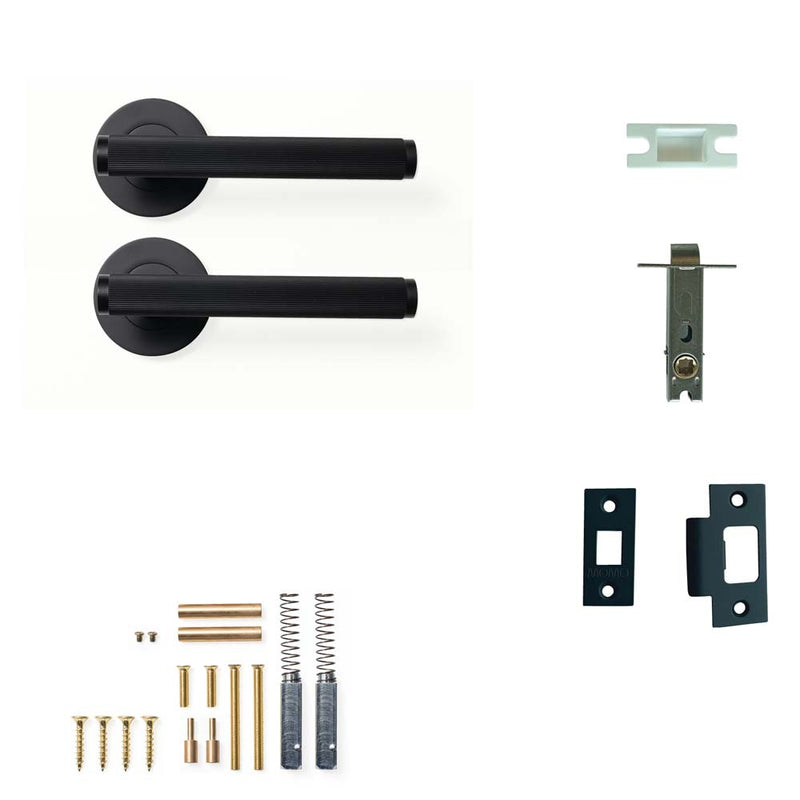Momo Bellevue Lined Lever Tubular Latch Passage Set - Matt Black