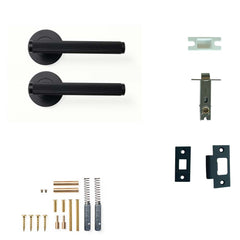 Momo Bellevue Lined Lever Tubular Latch Passage Set - Matt Black