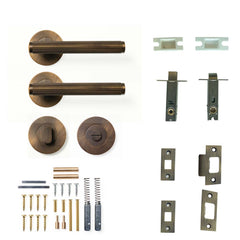 Momo Bellevue Lined Lever Tubular Latch Privacy Set - Bronze