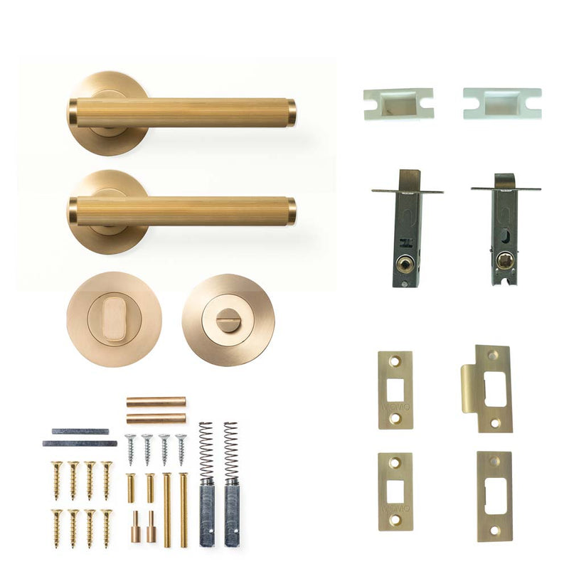 Momo Bellevue Lined Lever Tubular Latch Privacy Set - Brushed Satin
