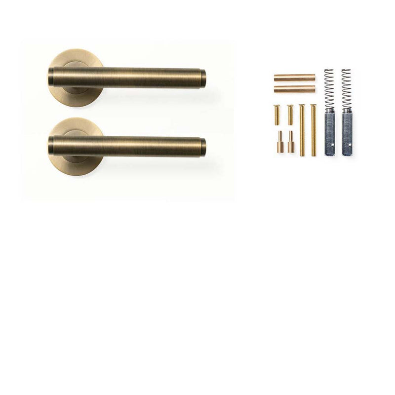 Momo Bellevue Plain Lever Handle Set Dark Brushed Brass