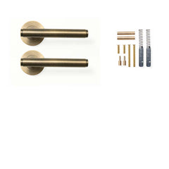 Momo Bellevue Plain Lever Handle Set Dark Brushed Brass