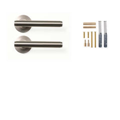 Momo Bellevue Plain Lever Handle Set Dull Brushed Nickel