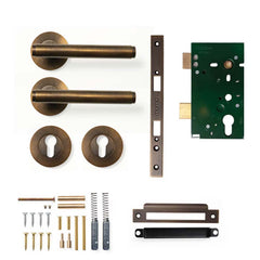 Momo Bellevue Plain Lever Mortice Entrance Set - Bronze