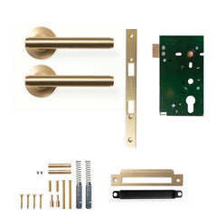 Momo Bellevue Plain Lever Mortice Passage Set - Brushed Satin Brass