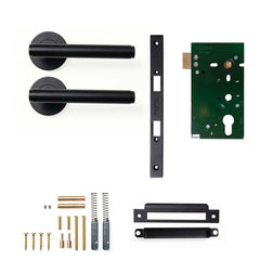 Momo Bellevue Plain Lever Mortice Passage Set - Matt Black