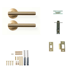 Momo Bellevue Plain Lever Tubular Latch Passage Set - Brushed Satin