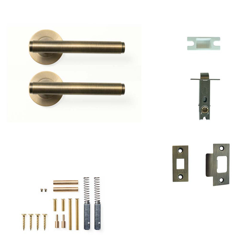 Momo Bellevue Plain Lever Tubular Latch Passage Set - Dark Brushed B