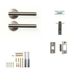 Momo Bellevue Plain Lever Tubular Latch Passage Set - Dull Brushed N