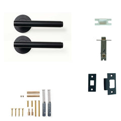Momo Bellevue Plain Lever Tubular Latch Passage Set - Matt Black