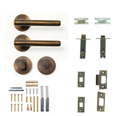 Momo Bellevue Plain Lever Tubular Latch Privacy Set - Bronze