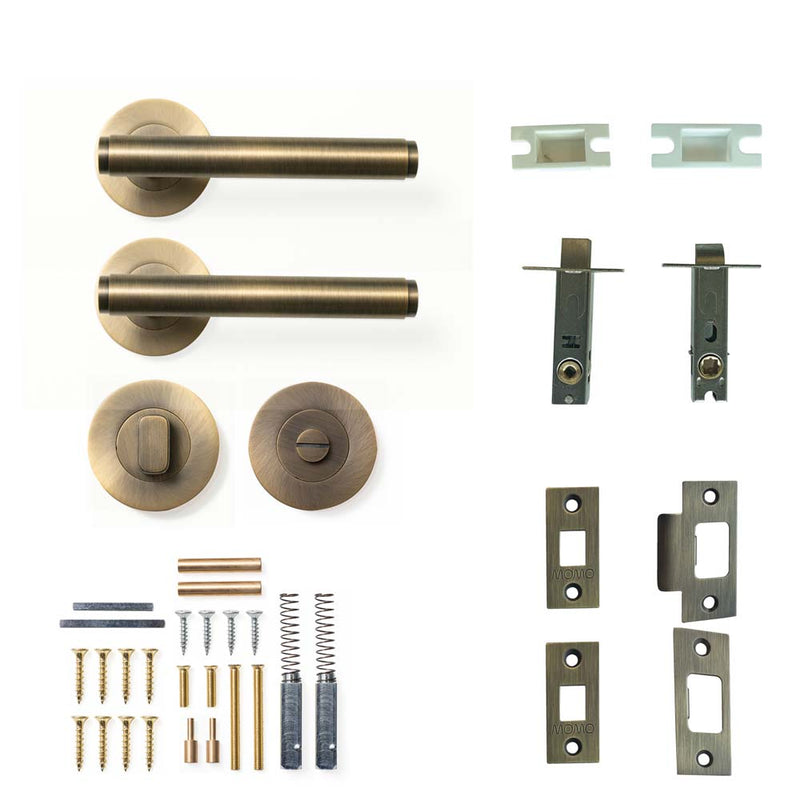 Momo Bellevue Plain Lever Tubular Latch Privacy Set - Dark Brushed B