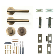 Momo Bellevue Plain Lever Tubular Latch Privacy Set - Dark Brushed B