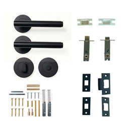 Momo Bellevue Plain Lever Tubular Latch Privacy Set - Matt Black