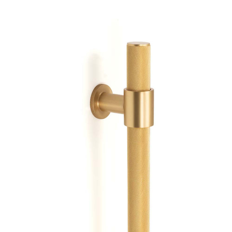 Momo Belgravia Knurled Door Pull With Back To Back Fixing 416mm Brushed Satin Br