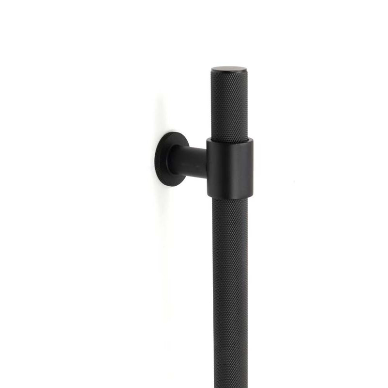 Momo Belgravia Knurled Door Pull With Back To Back Fixing 416mm Matt Black