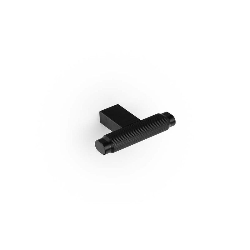 Momo Brooklyn T Knob Brushed Black
