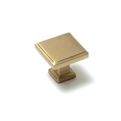 Momo Lucca Square Knob 30mm Brushed Satin Brass