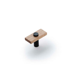 Lenah 50mm T-Bar Handle European Beech Face Caps Matt Black