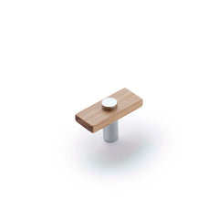 Lenah 50mm T-Bar Handle European Beech Face Caps Polished Chrome
