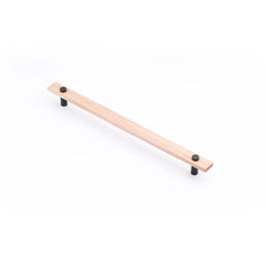 Lenah 288mm Cabinet Handle Tasmanian Oak Face Caps Matt Black