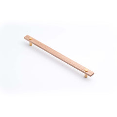 Lenah 288mm Cabinet Handle Tasmanian Oak Face Caps Polished Gold