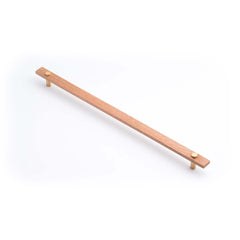 Lenah 416mm Cabinet Handle Tasmanian Oak Face Caps Brushed Gold