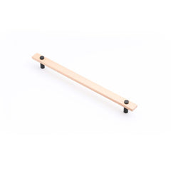 Lenah 288mm Cabinet Handle European Beech Face Caps Matt Black