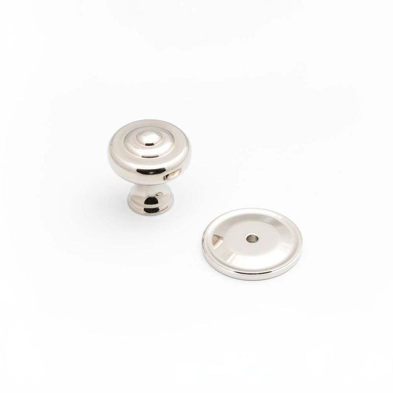 Decade 38mm Fluted Knob & Backplate Polished Nickel